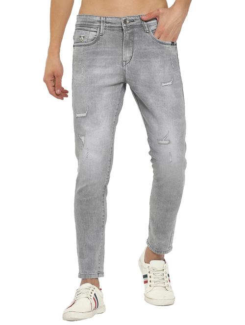 grey distressed detailed denim jeans - 19596436 - Very Small Image - 1