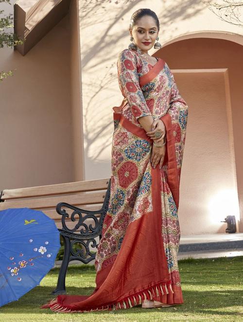 art silk woven saree with blouse - 19597157 - Very Small Image - 1