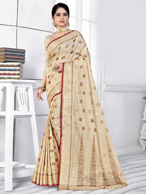 self design woven saree with blouse - 19597662 - Very Small Image - 1