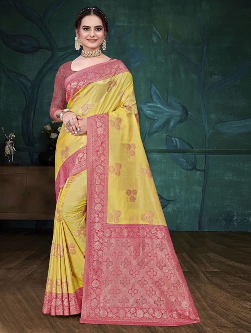 art silk kanjivaram saree with blouse - 19597714 - Very Small Image - 1
