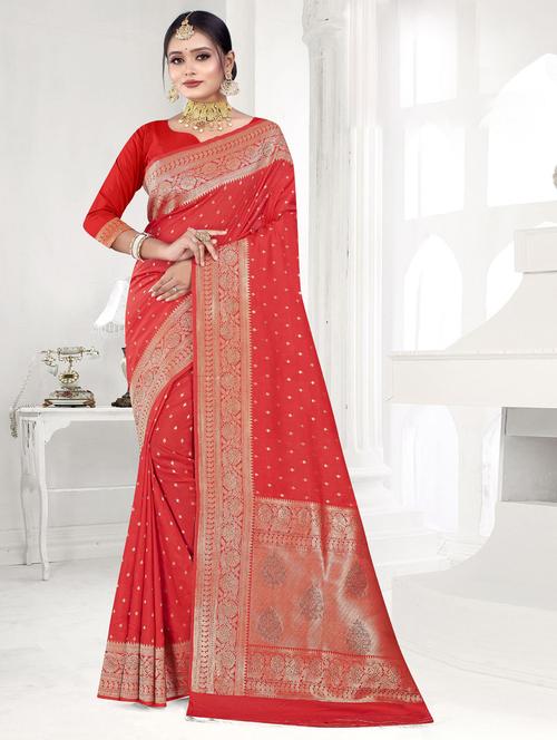 self design woven saree with blouse - 19597720 - Very Small Image - 1