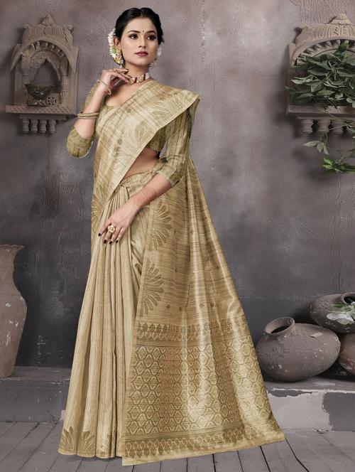 floral bhagalpuri saree with blouse - 19597731 - Very Small Image - 1