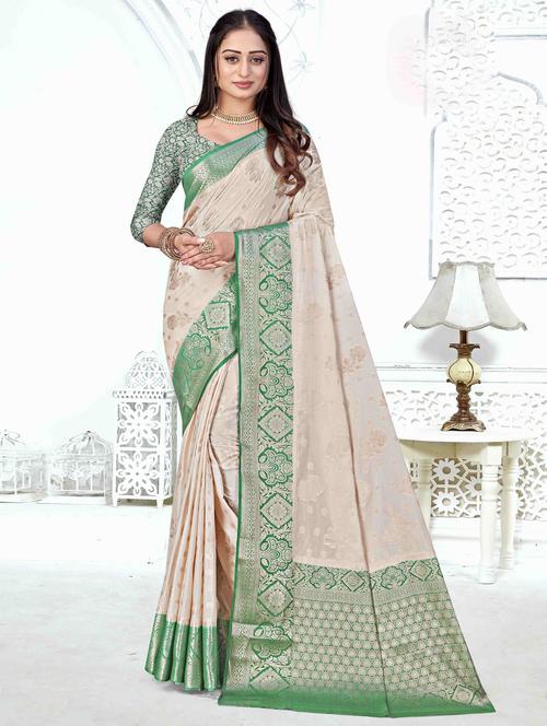 art silk kanjivaram saree with blouse - 19597738 - Very Small Image - 1