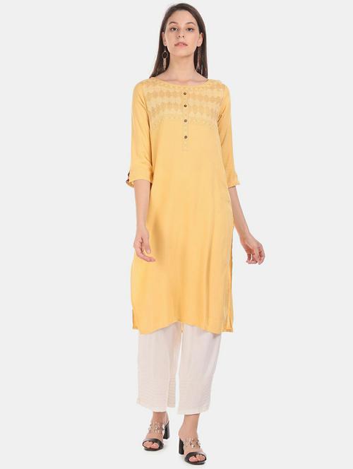 embroidered solid straight kurta - 19597914 - Very Small Image - 1