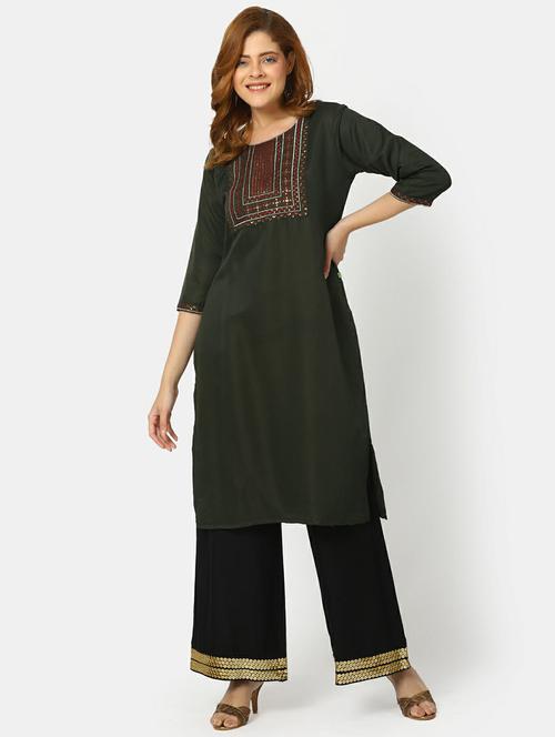 women's straight kurta - 19598187 - Very Small Image - 1