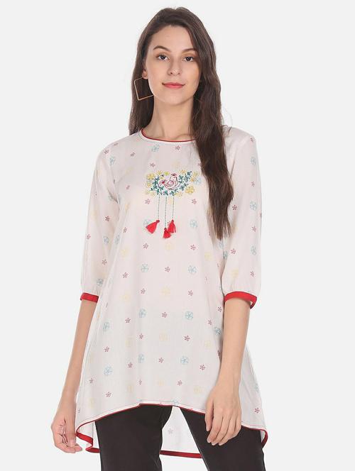 round neck straight kurta - 19598307 - Very Small Image - 1