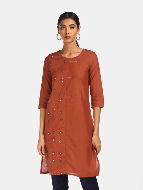 women's straight kurta - 19598315 - Very Small Image - 1