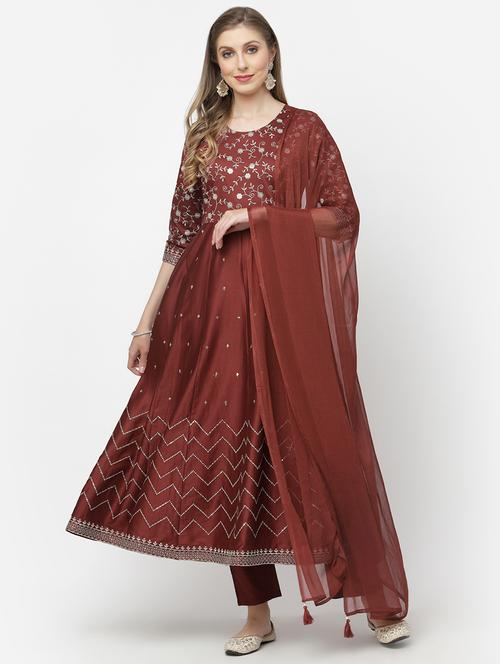 embroidered kurta pant with dupatta - 19598475 - Very Small Image - 1
