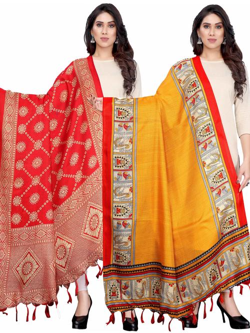 pack of 2 printed dupatta combo - 19598802 - Very Small Image - 1