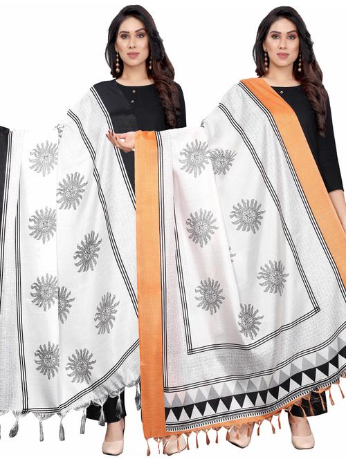 pack of 2 self design printed dupatta - 19598867 - Very Small Image - 1