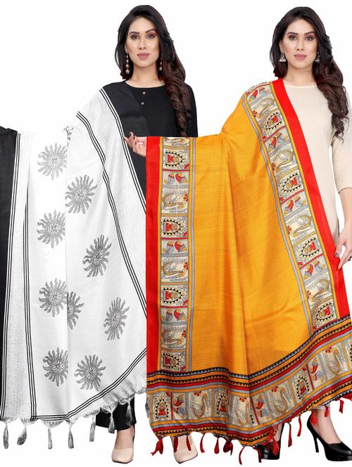 pack of 2 self design printed dupatta - 19598877 - Very Small Image - 1