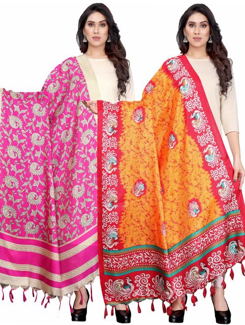 pack of 2 self design printed dupatta - 19598894 - Very Small Image - 1