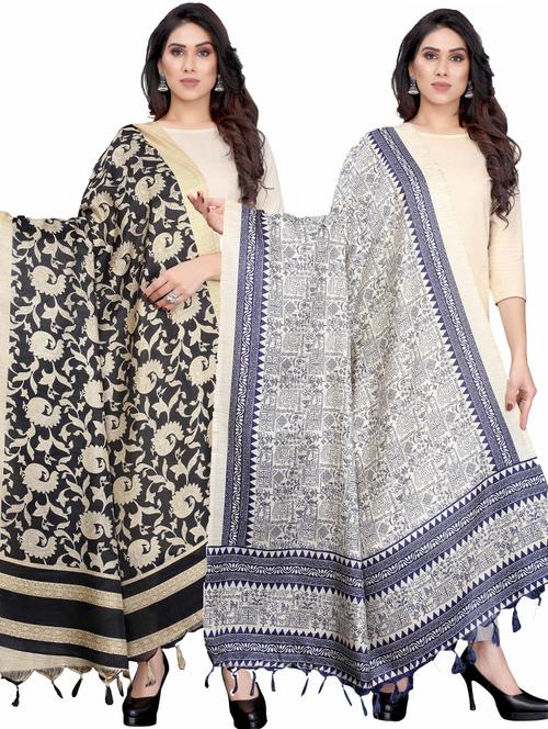 pack of 2 self design printed dupatta - 19598911 - Very Small Image - 1