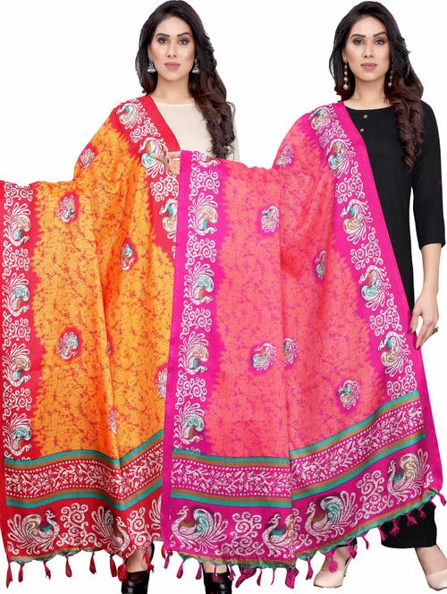 pack of 2 self design printed dupatta - 19598939 - Very Small Image - 1