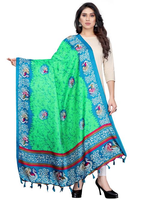 green self design printed dupatta - 19598946 - Very Small Image - 1