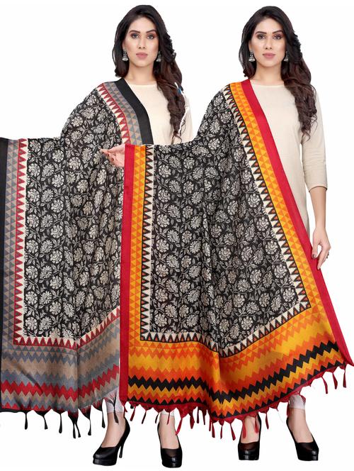 pack of 2 self design printed dupatta - 19598997 - Very Small Image - 1