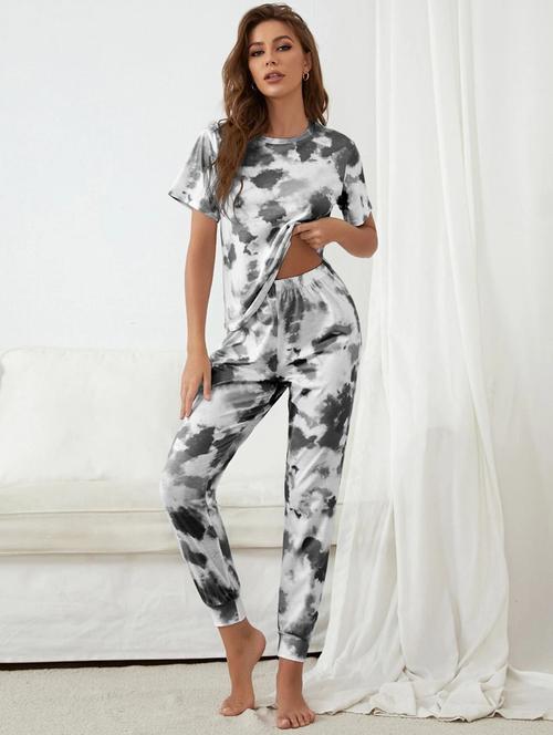 galaxy print pyjama set nightwear set - 19599018 - Very Small Image - 1