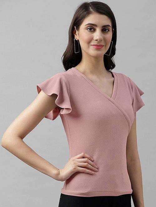 pink cotton lycra regular top - 19599329 - Very Small Image - 1