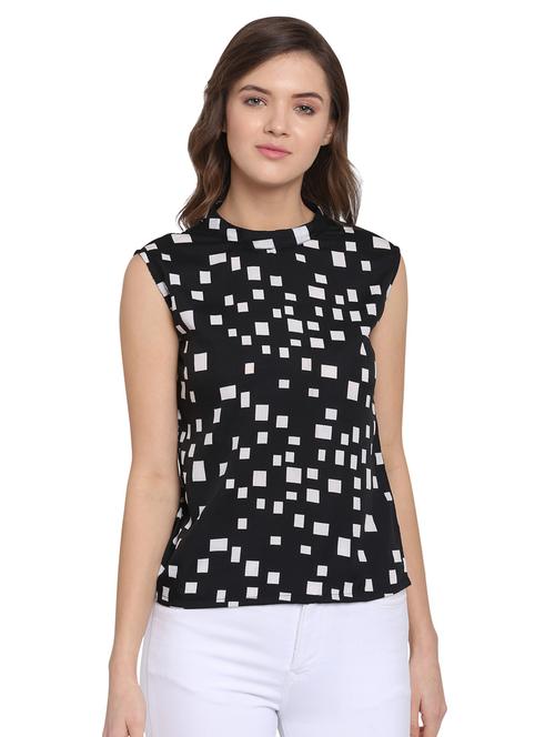 black crepe regular top - 19599332 - Very Small Image - 1