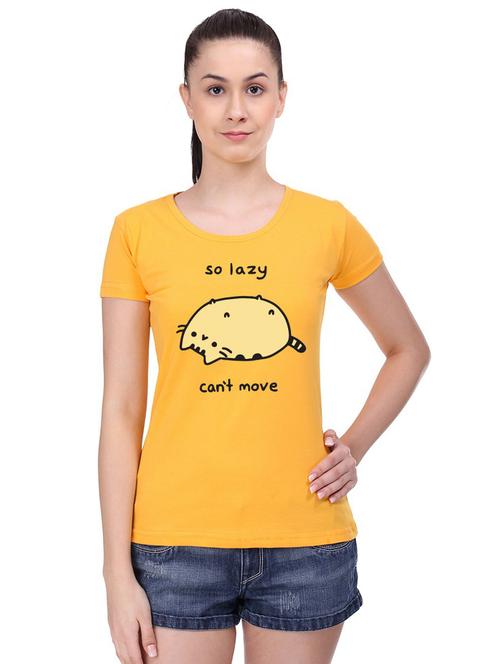 yellow cotton blend regular tshirt - 19599451 - Very Small Image - 1