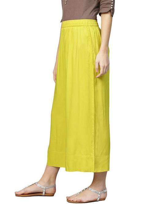 green viscose straight palazzo - 19600819 - Very Small Image - 1