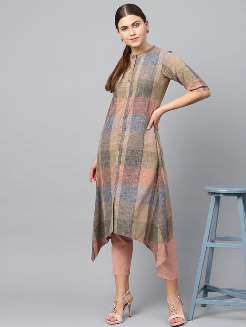 mandarin collar straight kurta - 19600950 - Very Small Image - 1