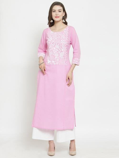 round neck straight kurta - 19601150 - Very Small Image - 1