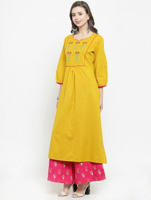 notch neck straight kurta - 19601152 - Very Small Image - 1