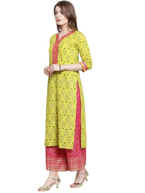 notch neck straight kurta - 19601163 - Very Small Image - 1