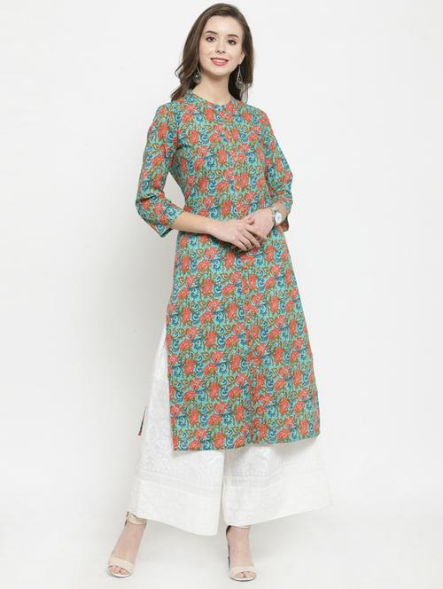 mandarin collar kurta palazzo set - 19601266 - Very Small Image - 1