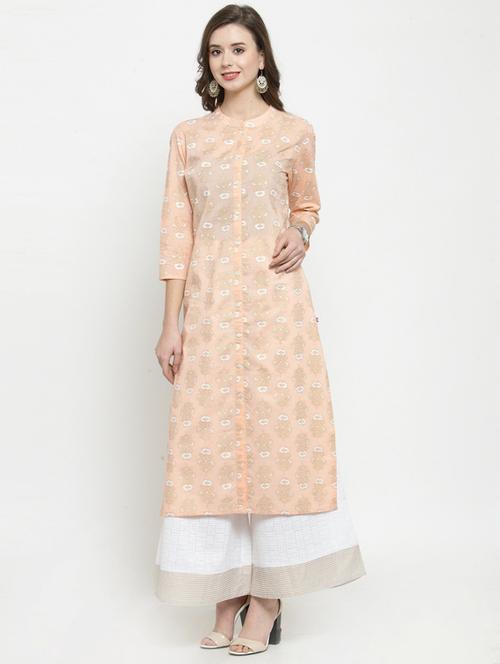 mandarin collar kurta palazzo set - 19601267 - Very Small Image - 1