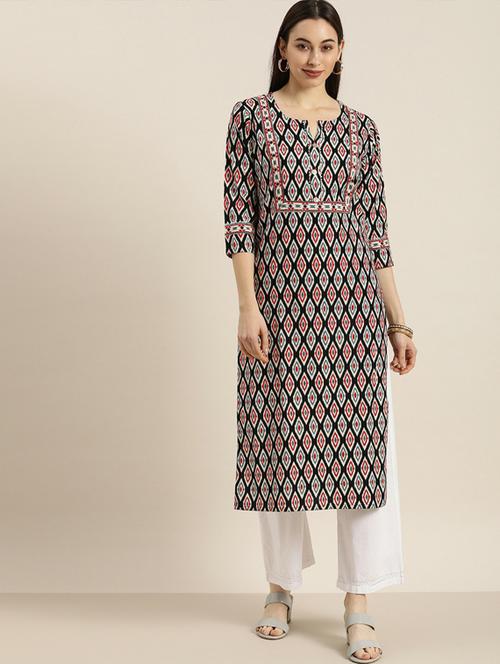 notch neck kurta palazzo set - 19601272 - Very Small Image - 1