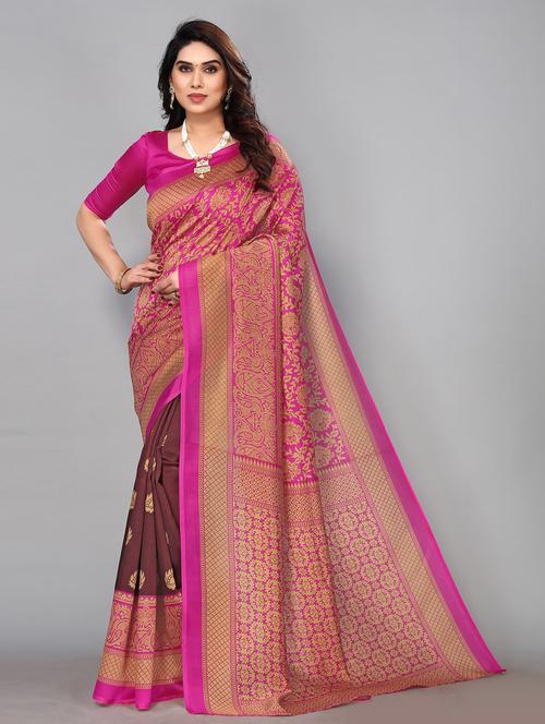 mysore printed saree with blouse - 19601358 - Very Small Image - 1