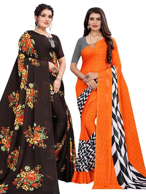pack of 2 printed saree - 19601408 - Very Small Image - 1