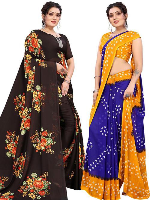 pack of 2 printed saree - 19601692 - Very Small Image - 1