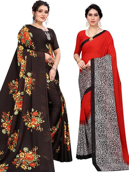 pack of 2 printed saree - 19601704 - Very Small Image - 1