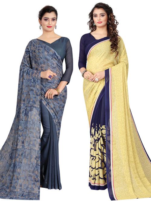 pack of 2 printed saree - 19601721 - Very Small Image - 1