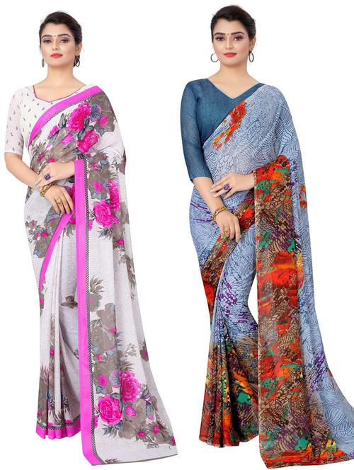 pack of 2 printed saree - 19601769 - Very Small Image - 1