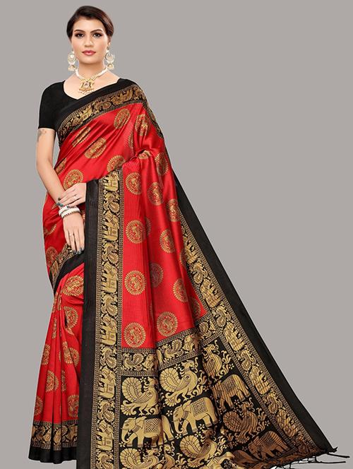 polka dots printed saree with blouse - 19602407 - Very Small Image - 1