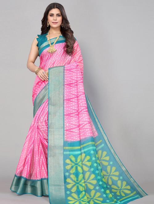 chevron printed saree with blouse - 19602440 - Very Small Image - 1