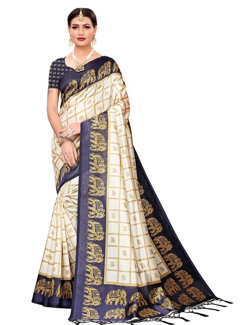 animal printed saree with blouse - 19602462 - Very Small Image - 1
