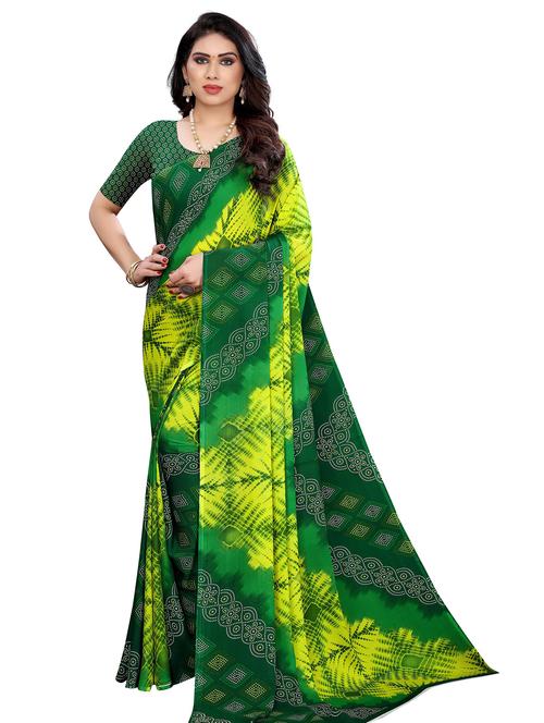 tie and dye printed saree with blouse - 19602473 - Very Small Image - 1