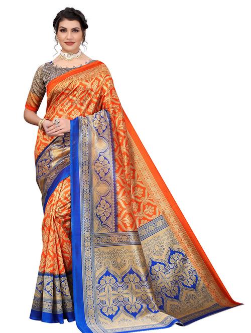 art silk woven saree with blouse - 19602536 - Very Small Image - 1
