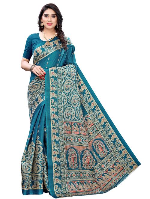 art silk woven saree with blouse - 19602560 - Very Small Image - 1