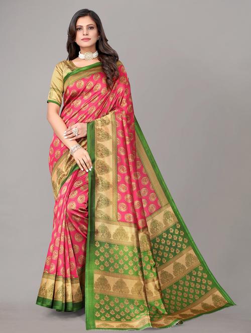 art silk woven saree with blouse - 19602586 - Very Small Image - 1