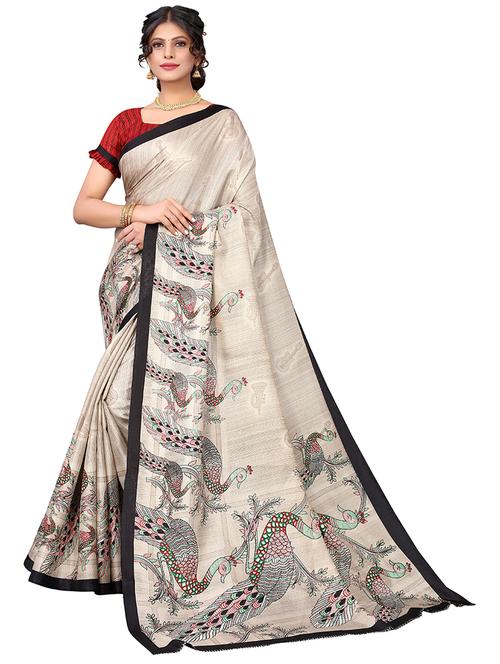multi colored woven printed saree with blouse - 19602660 - Very Small Image - 1
