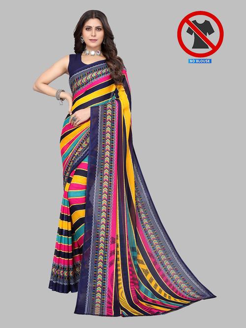 georgette woven saree - 19602727 - Very Small Image - 1