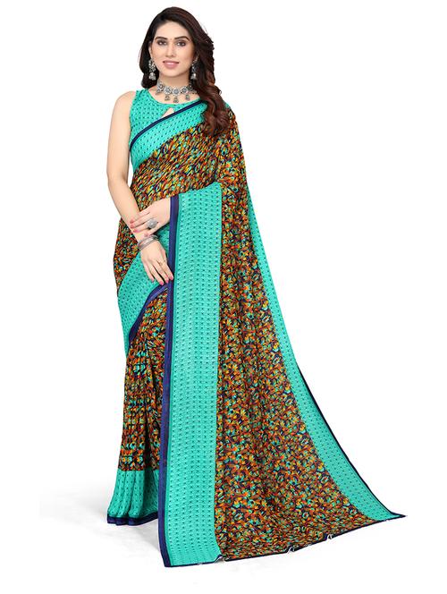 multi colored printed saree with blouse - 19602832 - Very Small Image - 1