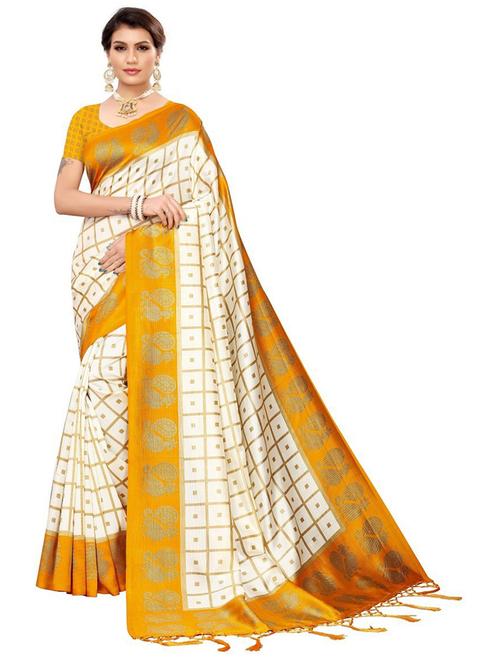 art silk woven saree with blouse - 19602909 - Very Small Image - 1