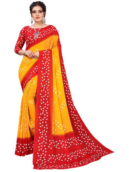 georgette woven saree with blouse - 19602953 - Very Small Image - 1